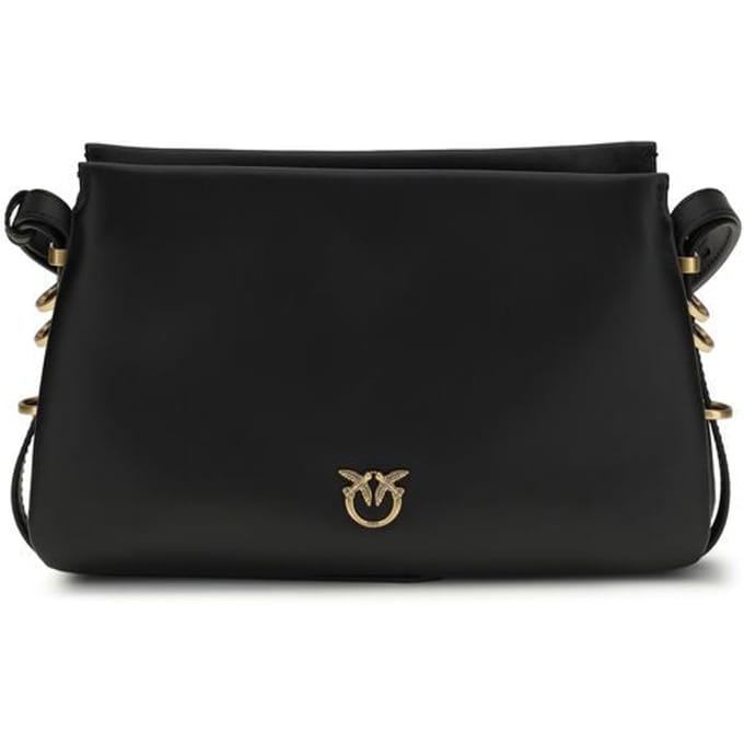 PINKO schoudertas Triplet Mini Vitello Morbido Black + Antique Gold zwart