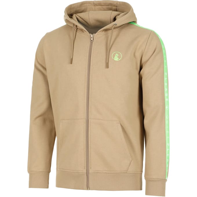 Quiet Please Wild Taped Zip Sportjas Heren-Beige,Neongroen