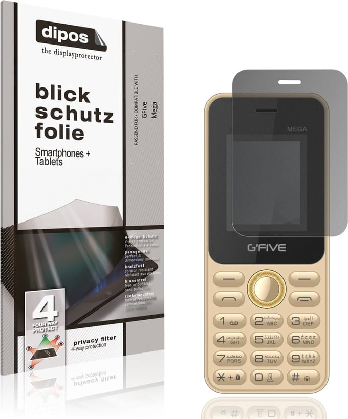 dipos – Matte Privacy Screenprotector geschikt voor GFive Mega | Anti-Spy Beschermfolie