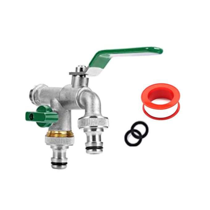 Kali Double Duo Outlet Garden Outdoor Kraan Ventiel Kraan 1/2  / 3/4  Vorstbestendig Messing