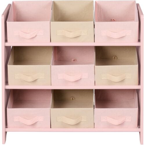 LIVARNO Kinder opbergkast, met 9 textielboxen (Roze)
