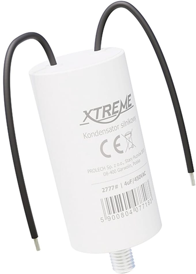 XTREME Motorcondensator 4µF 450V AC - Condensator met Kabels - Start/Bedrijf