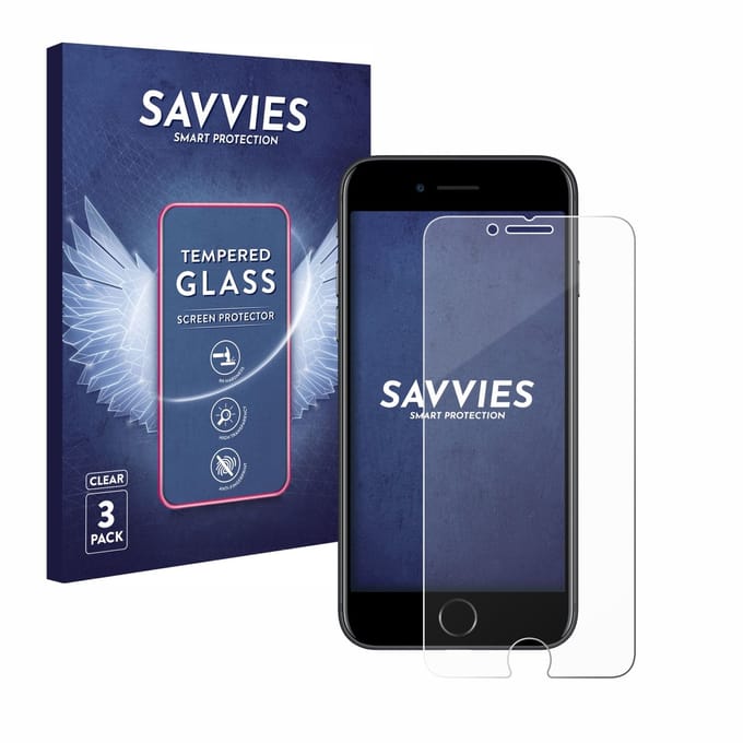 Savvies - Glas Screenprotector voor Apple iPhone 7 / 8 - Gehard Beschermglas 9H 3 Stuks
