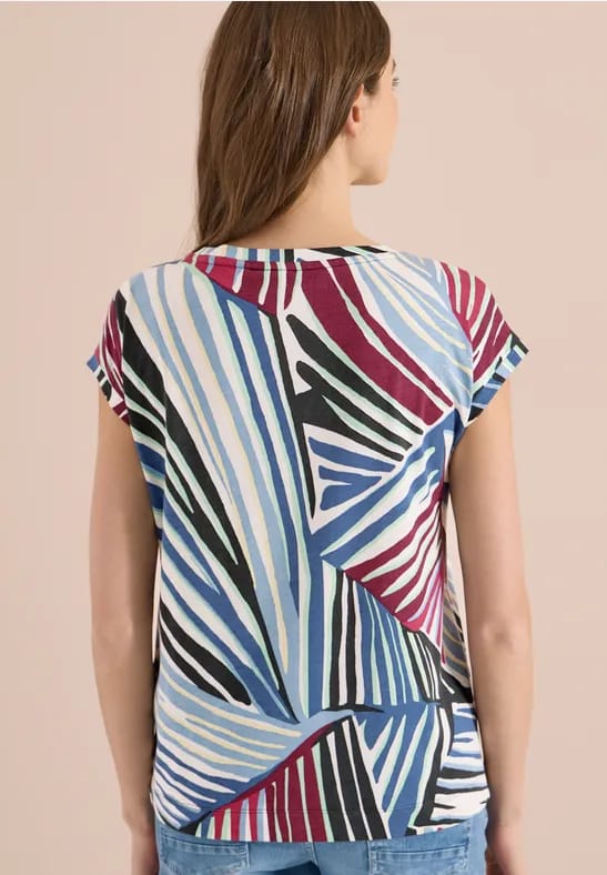 Shirt met boothals en grafische print