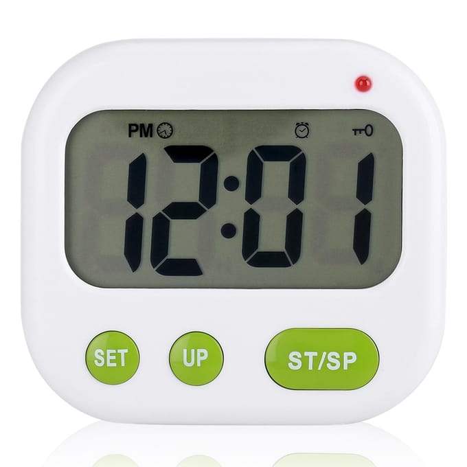 Muziek/Trilling Digitale LCD Wekker Elektronische Keukentimer met Achtergrondverlichting gray