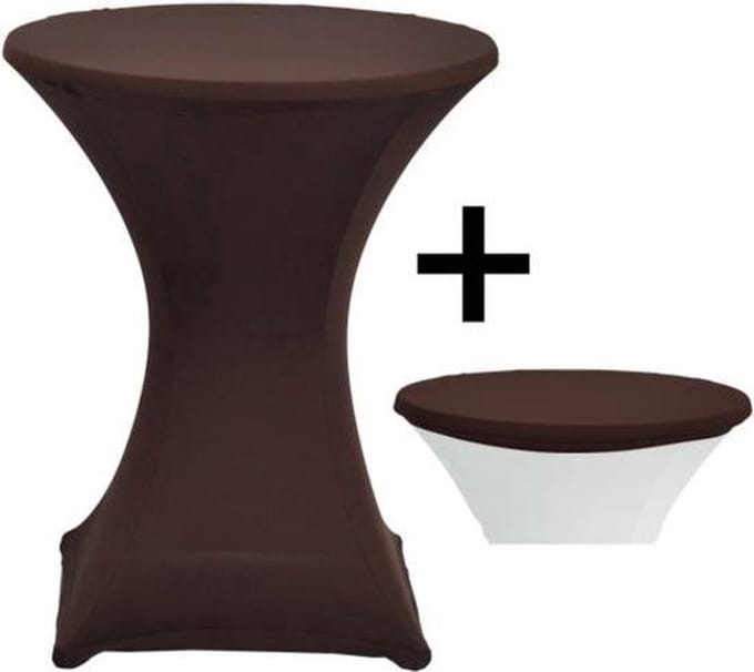 Cover Up Statafelrok Stretch - Ø80-85cm - Incl. Topcover - Donkerbruin