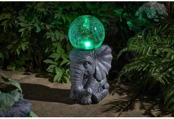 Zonnelamp elephant Wit
