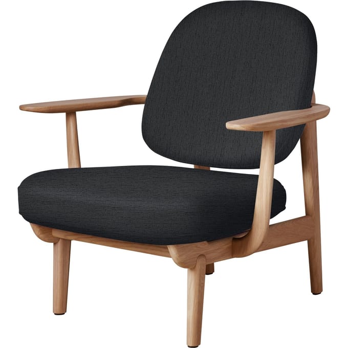 Fritz Hansen Fred Loungefauteuil - JH97 - grijs - eiken geolied