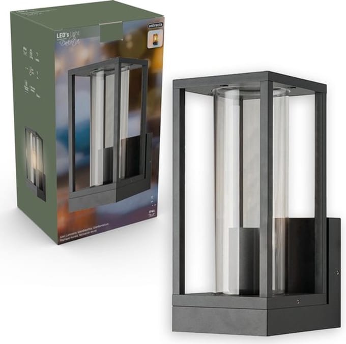 LED's Light Outdoor LED Muurlamp E27 - Wandlamp Dakota - IP44 - Antraciet