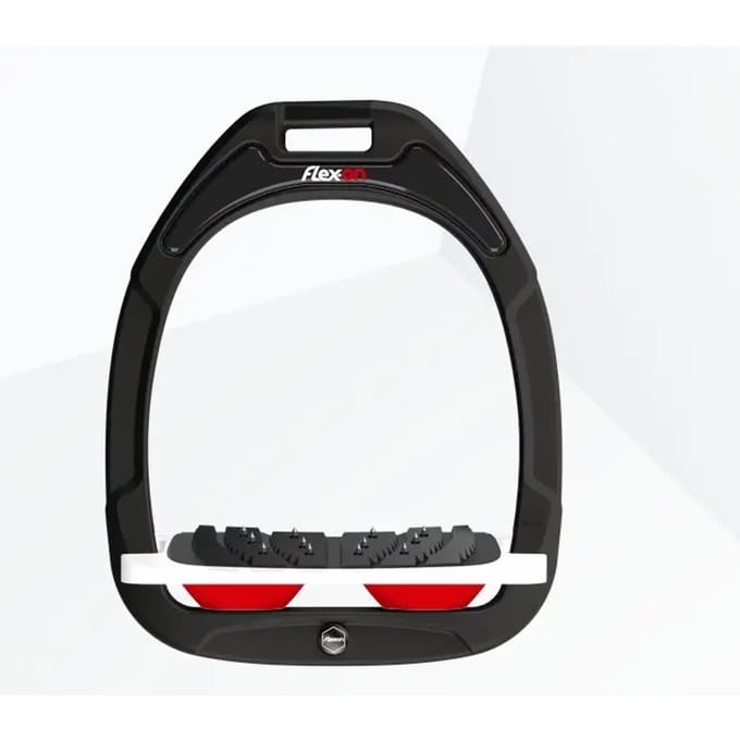 Ultra Grip Verstelbare Stijgbeugels Zwart/Wit/Rood Flex-On Green Composite