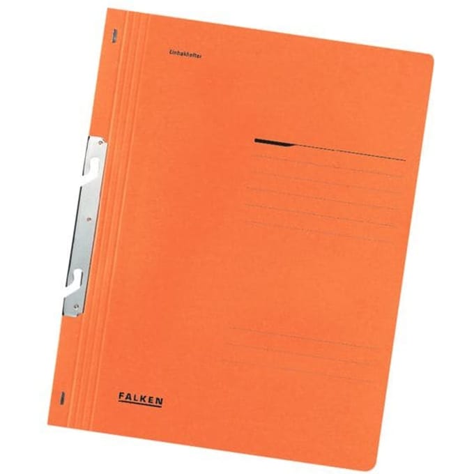 FALKEN snelhechtmap met inhaakbeugel, A4, volledige kaft, 1 stuk, oranje