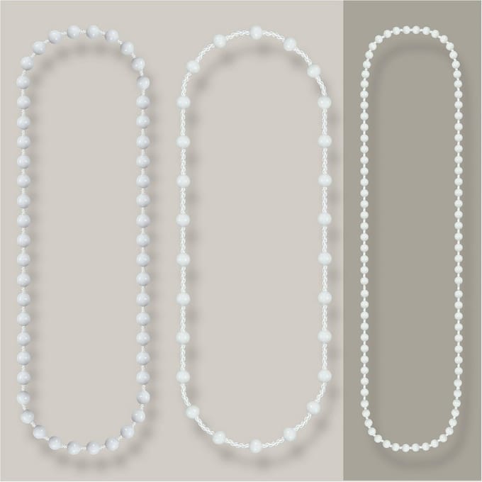 Endless chain voor rol- en plisségordijn - Vervangingsketting 80 cm, 3.2 x 4 mm, Wit