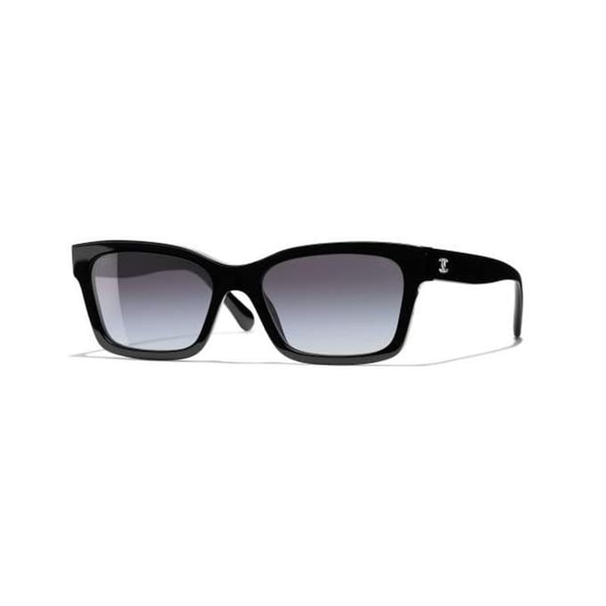 Lunettes de soleil CHANEL Double C Logo Irrégulières Femme Noir noir