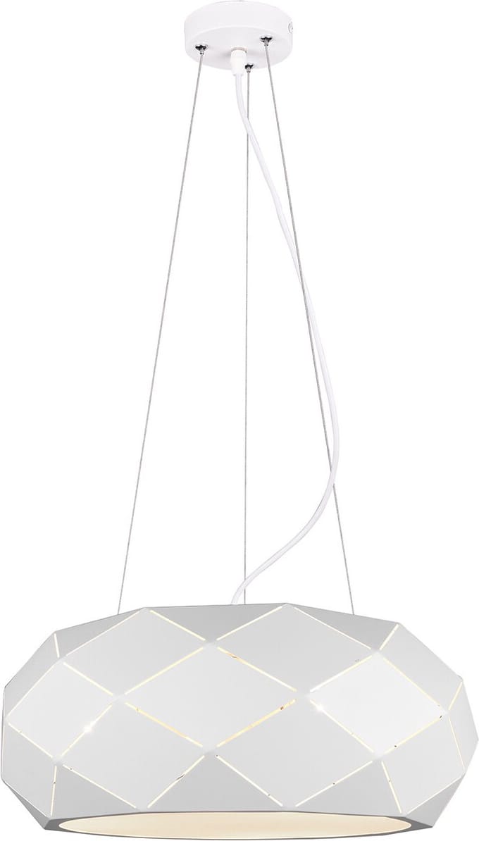 LED Hanglamp - Hangverlichting - Torna Zanda - E27 Fitting - 3-lichts - Rond - Mat Wit - Aluminium