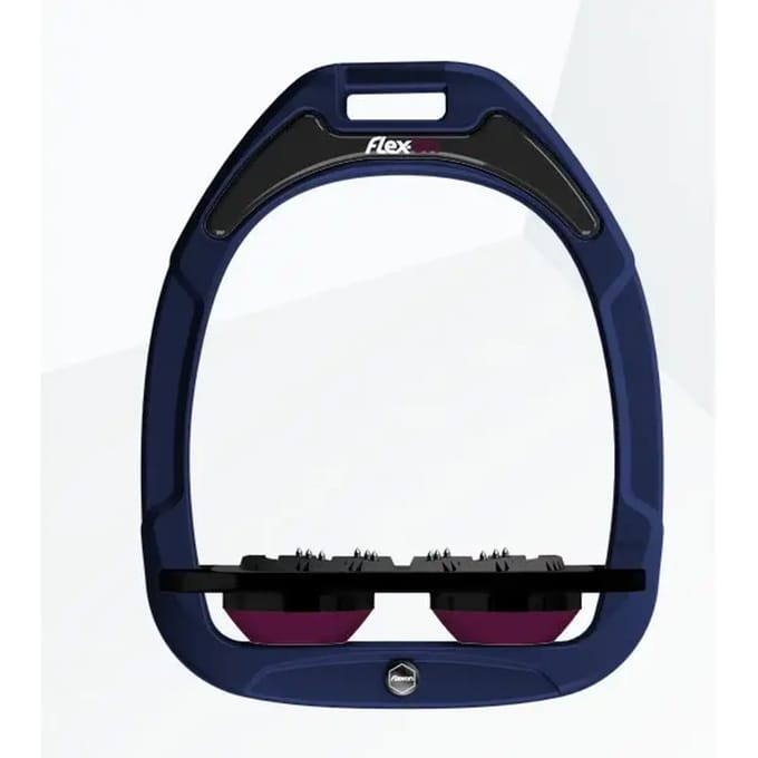 Platte ultra grip stijgbeugels marine/zwart/paarochtend Flex-On Green Composite