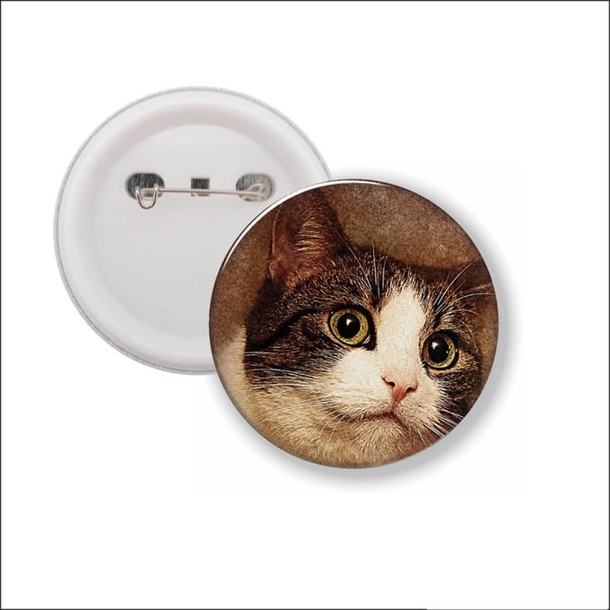 Button Met Speld - Kat