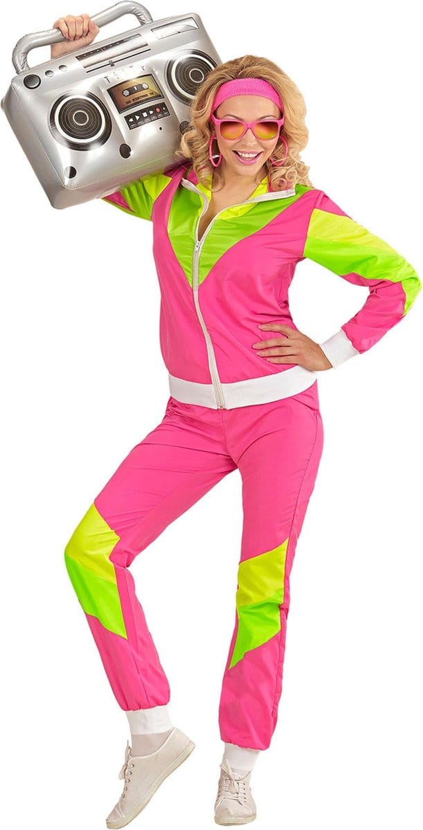 Retro trainingspak roze/geel