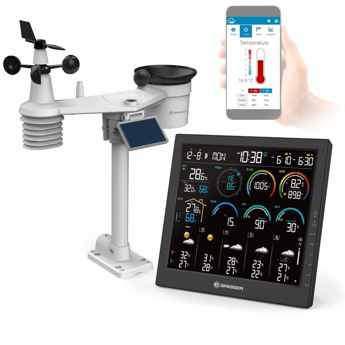 Bresser Weerstation - 4Cast 10" - Wifi - 8-in-1 Sensor - Met App
