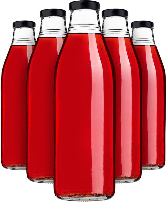 KADAX Sapfles 1L + deksel Ø43 zwart 5 stuks