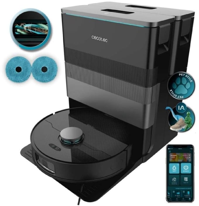 Aspirateur Robot Laveur - CECOTEC Conga X70 - 15 000 Pa - 240 min - 240 m² - Noir noir