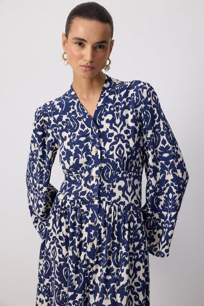 Touché Privé - Viscose blousejurk met print - Meerkleurig - Dames
