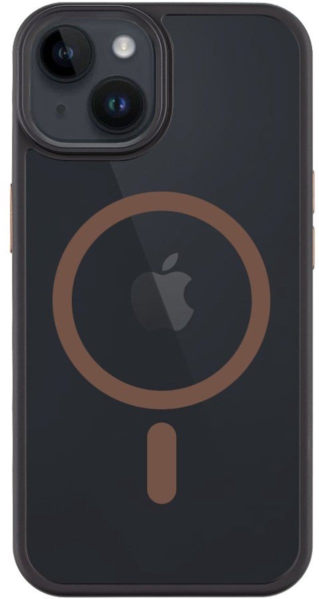 Tactical iPhone 14 MagForce Hyperstealth 2.0 Cover – Hoesje met Losse Klikbare Knoppen – Black/Mocha Mousse