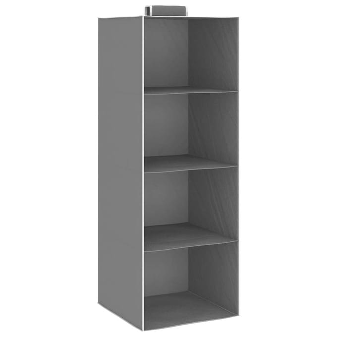 vidaXL - Kledingorganisers - hangend - 2 - st - met - 4 - schappen - stof