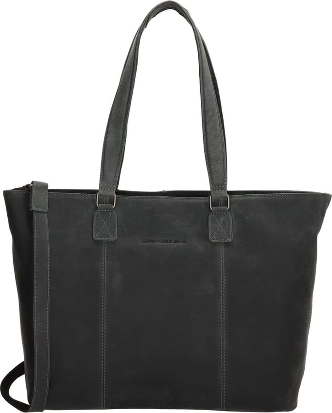 Hide & Stitches Idaho Handtas - 100% Leer - Zwart