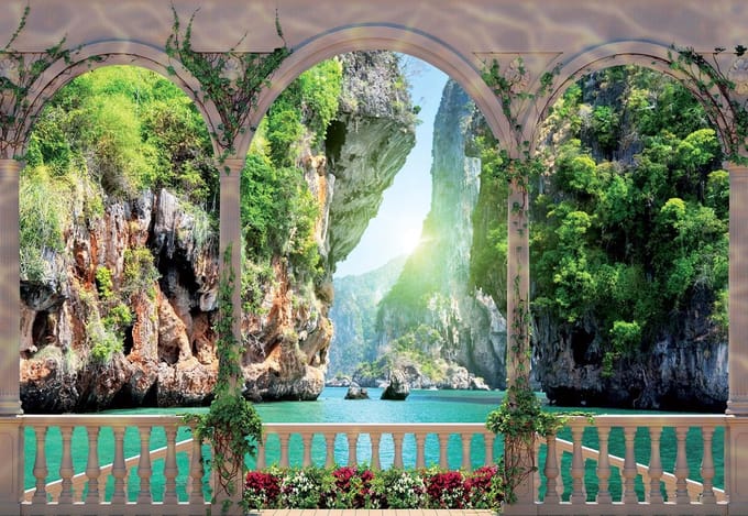 Fotobehang Beach Tropical | XL - 208cm x 146cm | 130g/m2 Vlies