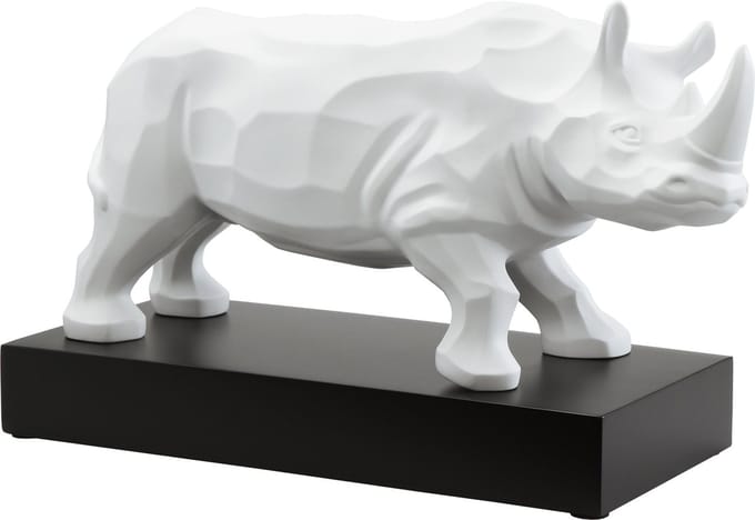 Goebel - Studio 8 | Decoratief beeld / figuur Neushoorn | Porselein - 49cm - Limited Edition