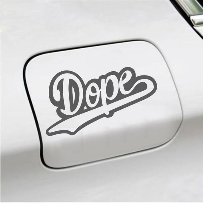 Bumpersticker - Dope - 10 X 18 - Antraciet