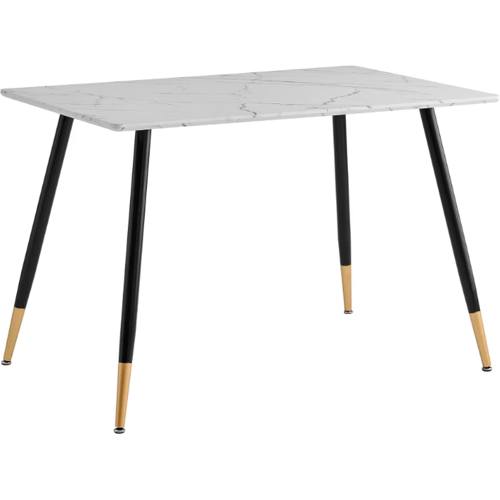 Urban Meuble Eettafel 110/70/75 cm Rechthoekig met Wit Marmer Afwerking