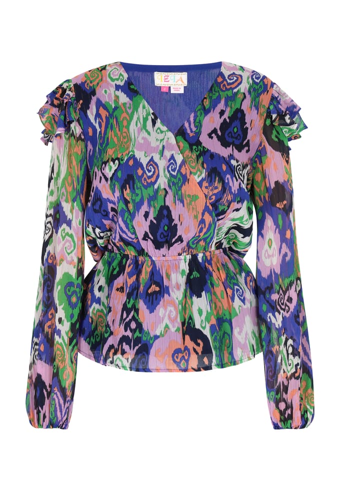 IZIA Blouse Dames Blauw Veelkleurig