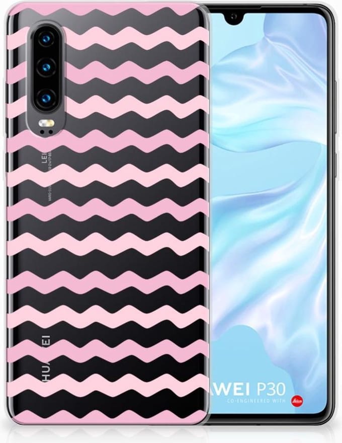 Huawei P30 TPU bumper Waves Roze