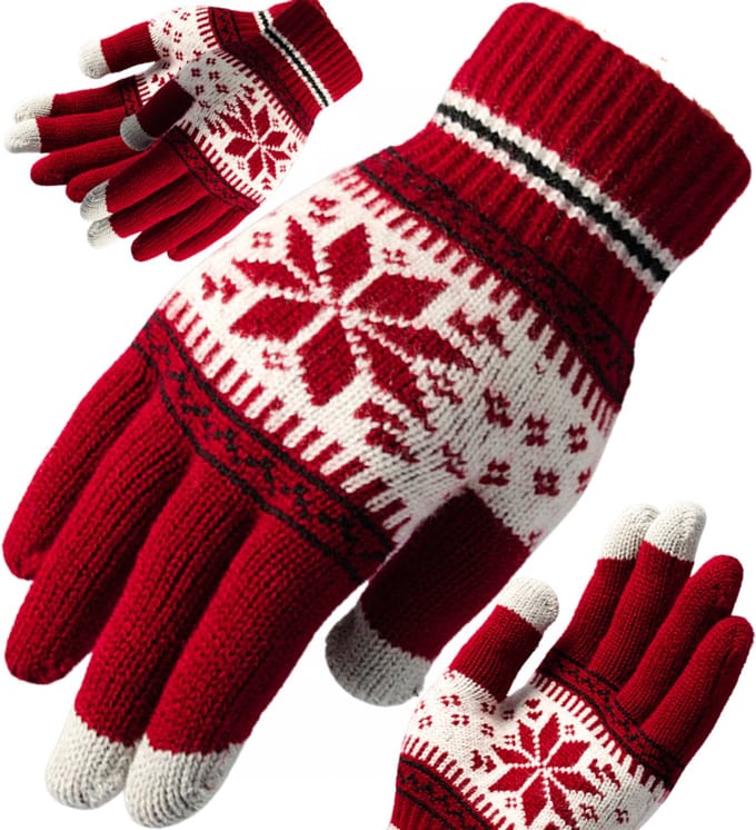 TouchSeries Winter - Touchscreen Handschoenen - Unisex - Rode Ster - One Size
