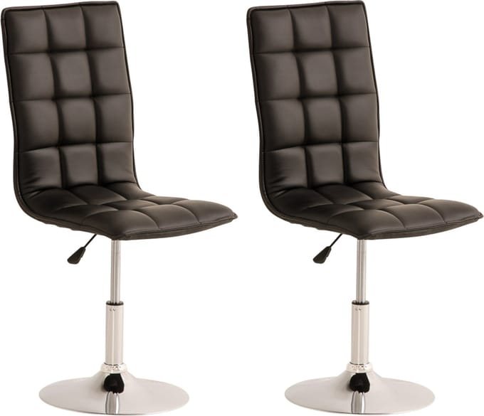 CLP Peking Set van 2 Eetkamerstoelen - Kunstleer zwart