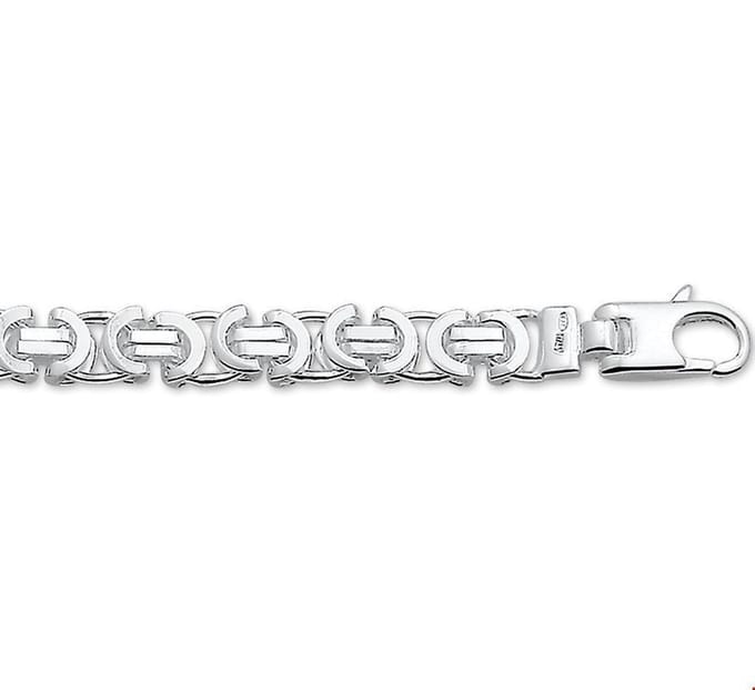Zilveren Collier konings plat 6 1002071 50 cm