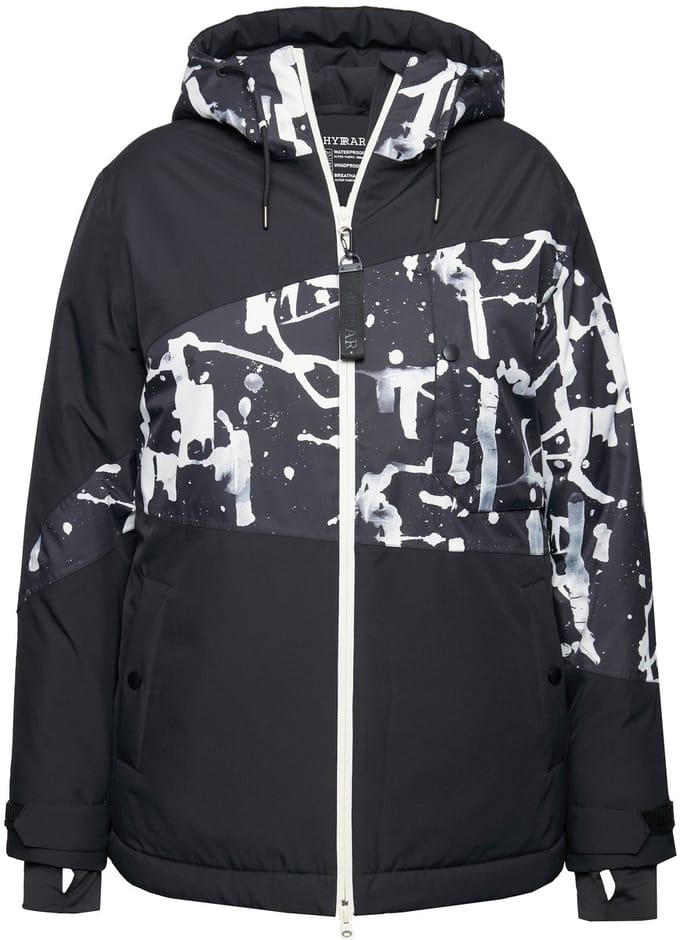 Ulla Popken - Dames - HYPRAR performance-jas waterdicht capuchon - Zwart - Maat 42+