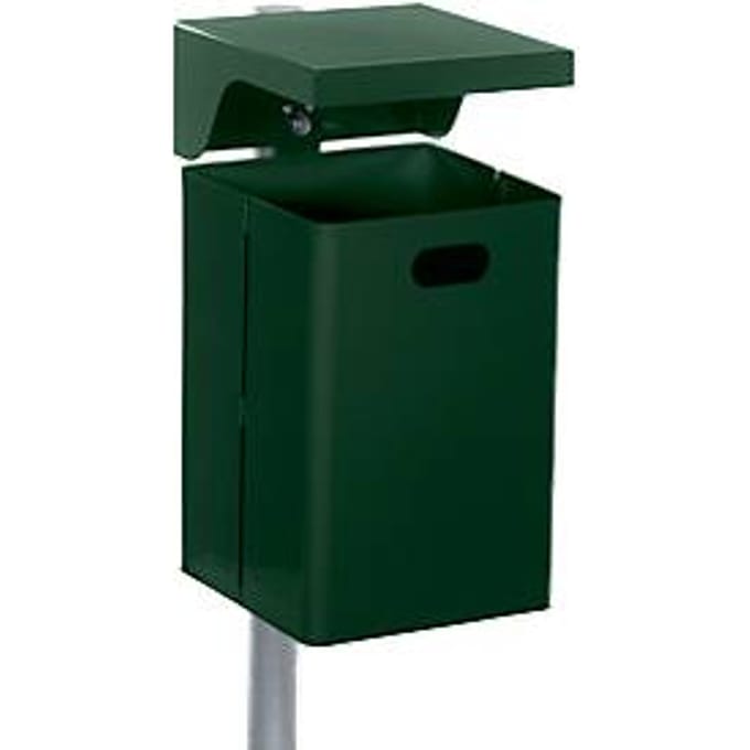 Afvalbak met overkapping, groen (RAL 6005)