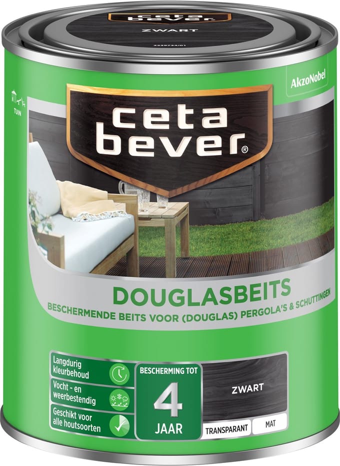 Cetabever Buitenbeits Douglas - Zwart - Mat 0.75l