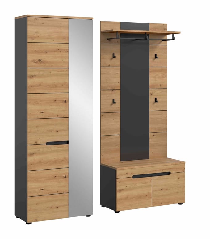 Canu kledingkastcombinatie Artisan NB basaltgrijs NB - 37x160x190cm