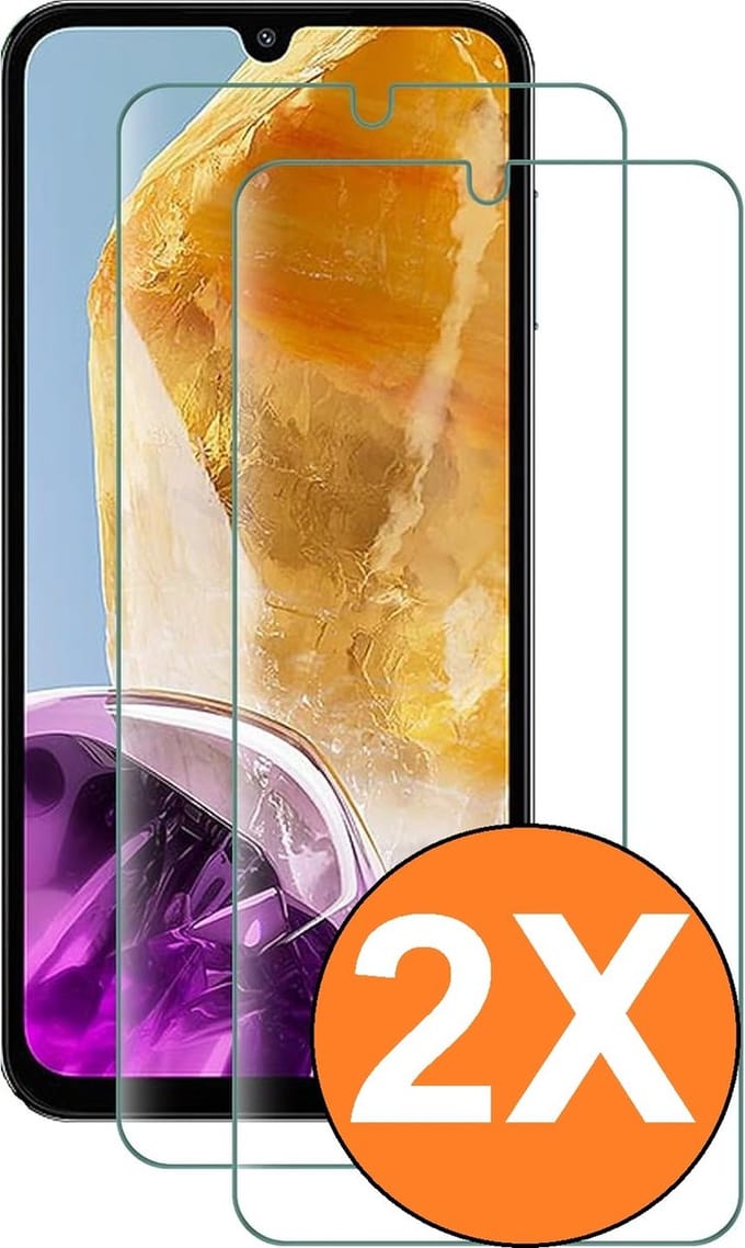 Screenprotector geschikt voor Samsung Galaxy M15 / A15 5G - gehard Glas Tempered Glass - 2 Stuks