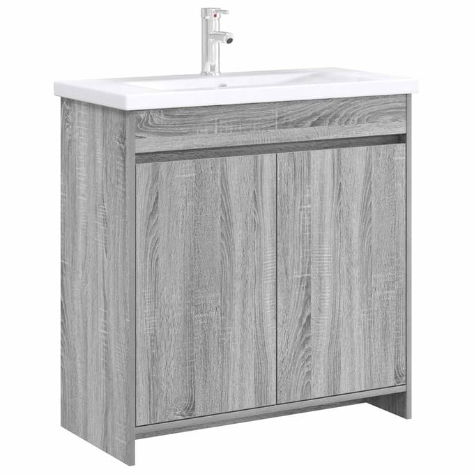 vidaXL - Badkamer - Onder - Het - Wastafel - Kast - Grijs - Sonoma