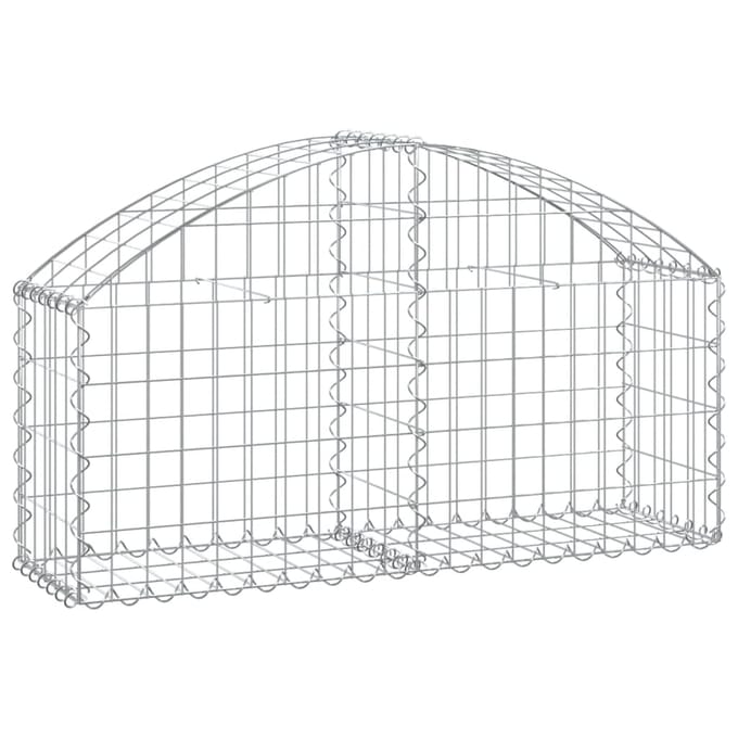 vidaXL - Schanskorf - gewelfd - 100x30x40/60 - cm - gegalvaniseerd - ijzer