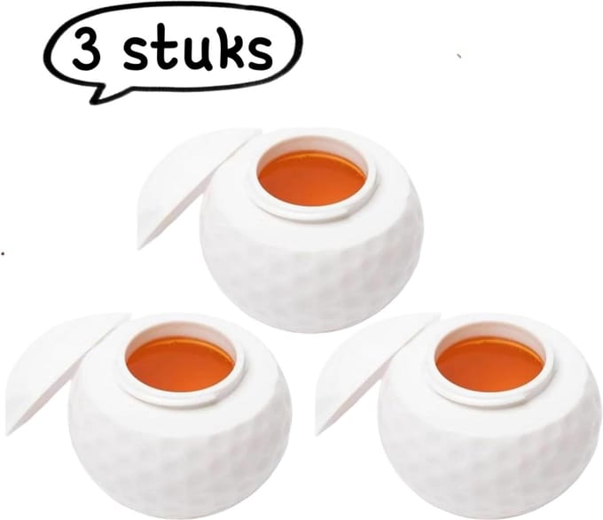 Set van 3 - Waterbeker - Golfbalwijnglas - Creatief cadeau - Gemakkelijk schoon te maken - 4,8*4,8*4,8 cm - Wit