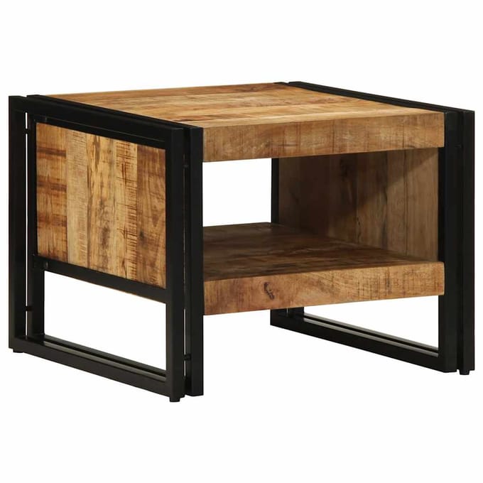vidaXL - Salontafel - 50x50x38 - cm - massief - ruw - hout - mango