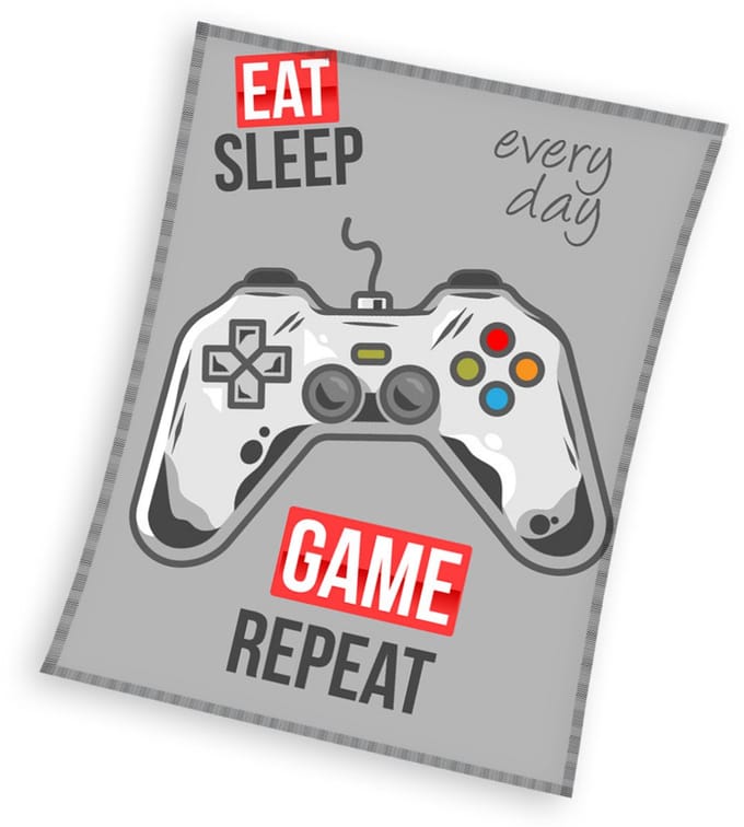 Game Fleece plaid Eat Sleep Repeat 150 x 200 cm
