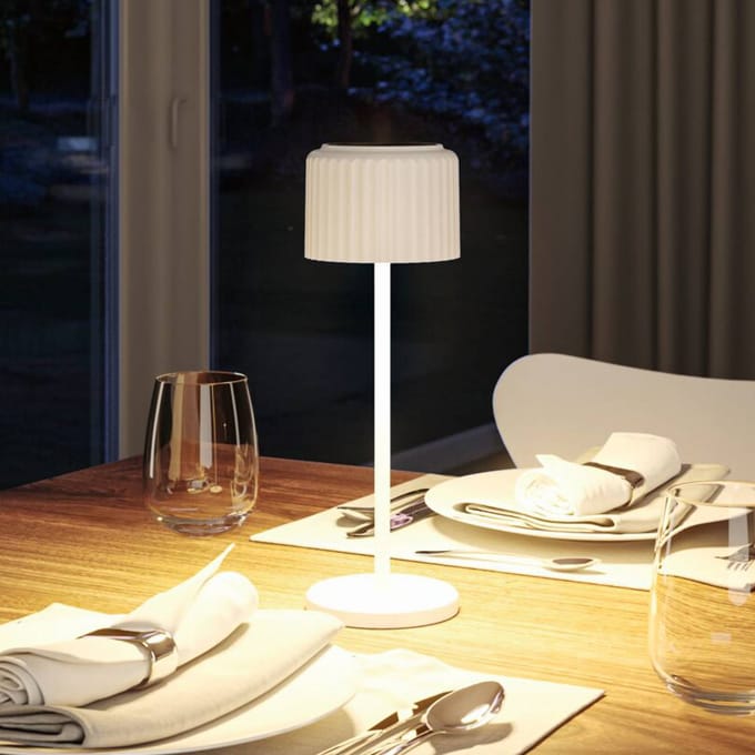 Paulmann LED tafellamp Else, wit, IP44, dimbaar