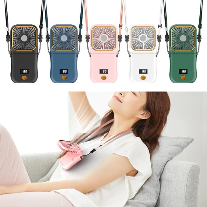 Hangende Nekventilatoren Mini Draagbaar Opvouwbaar USB Opladen Powerbank Draagbare Handheld Desktop Multifunctionele Ventilator