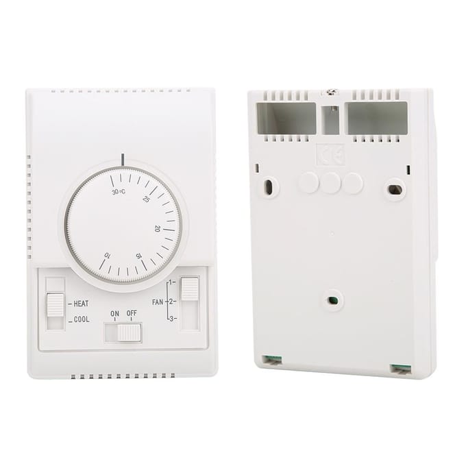 Thermostat de climatiseur monté en surface, régulateur de température mécanique 1030 °C AC220 V white